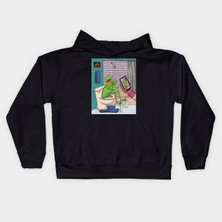 Kermit In The Bathroom Kids Hoodie